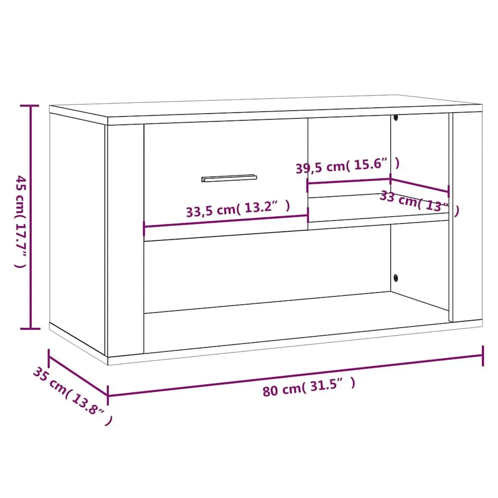 Shoe Cabinet Grey Storage Organiser Engineered Wood 2 Compartments Hallway