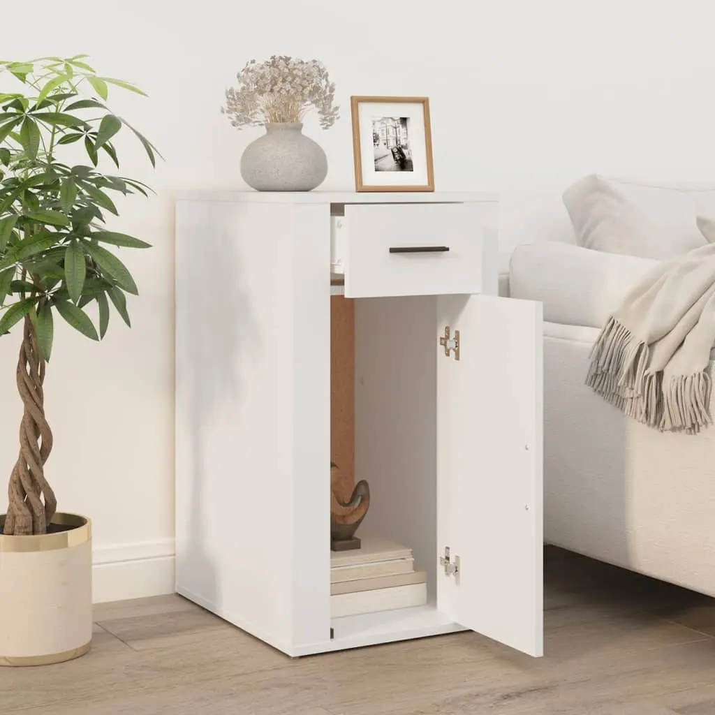 White Desk Cabinet for Home and Office Use
