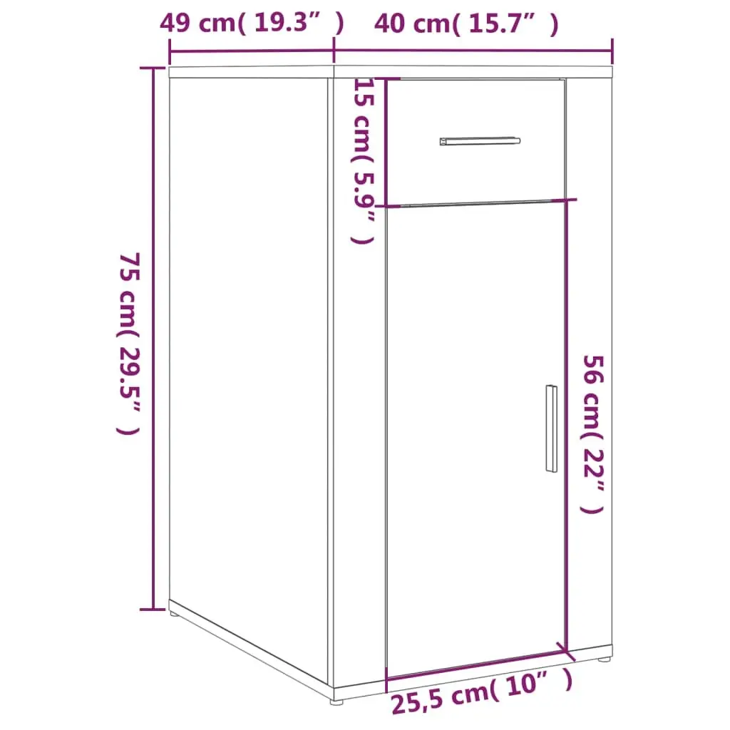 White Desk Cabinet for Home and Office Use