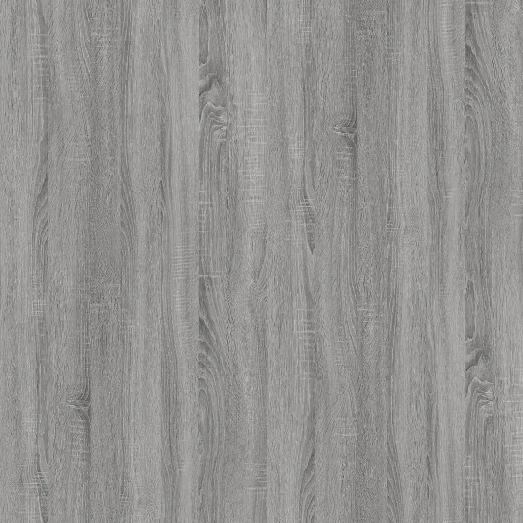 Desk Cabinet Engineered Wood Grey Storage Drawer Door Cupboard
