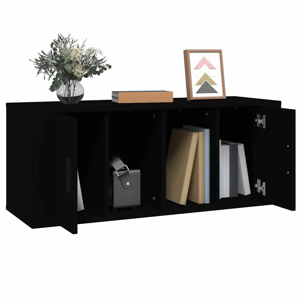 TV Cabinet Engineered Wood 100x35x40 cm Black
