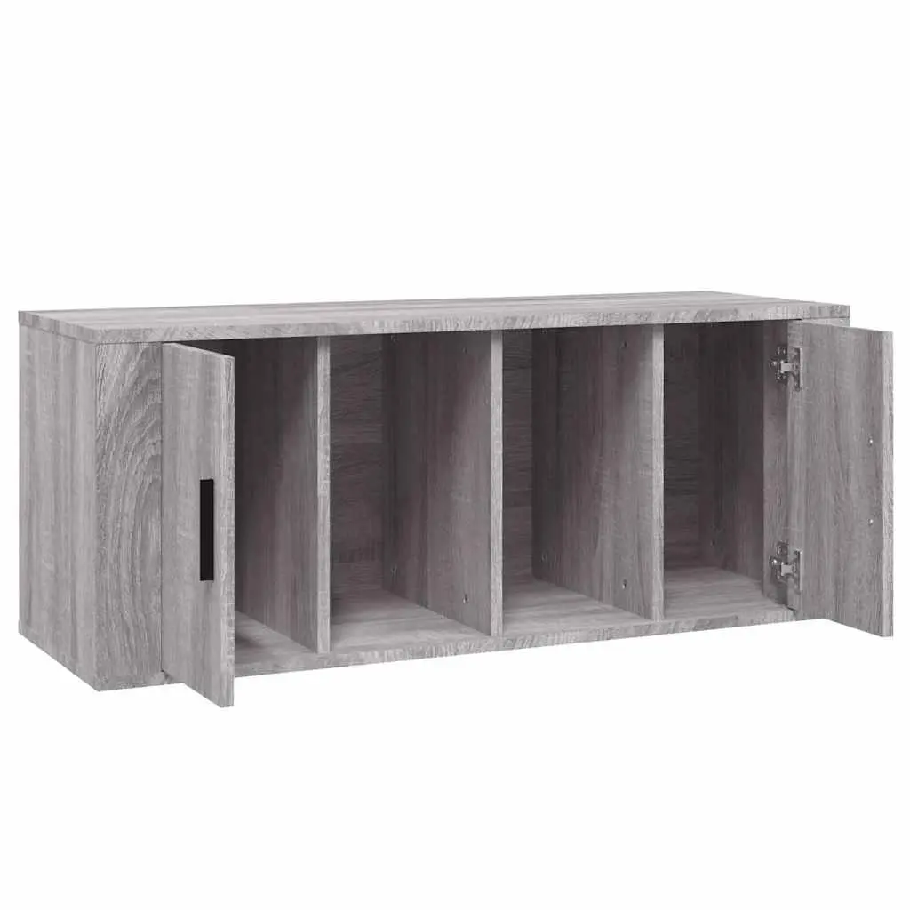 TV Cabinet Grey 100x35x40 cm Media Storage Unit Living Room Furniture