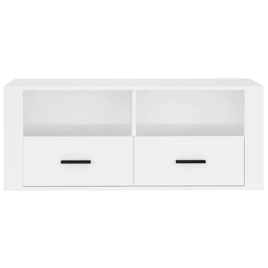 White TV Cabinet 100x35x40 cm with Storage