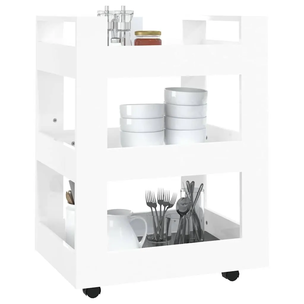 Mobile Kitchen Trolley 60x45x80cm White Organizer