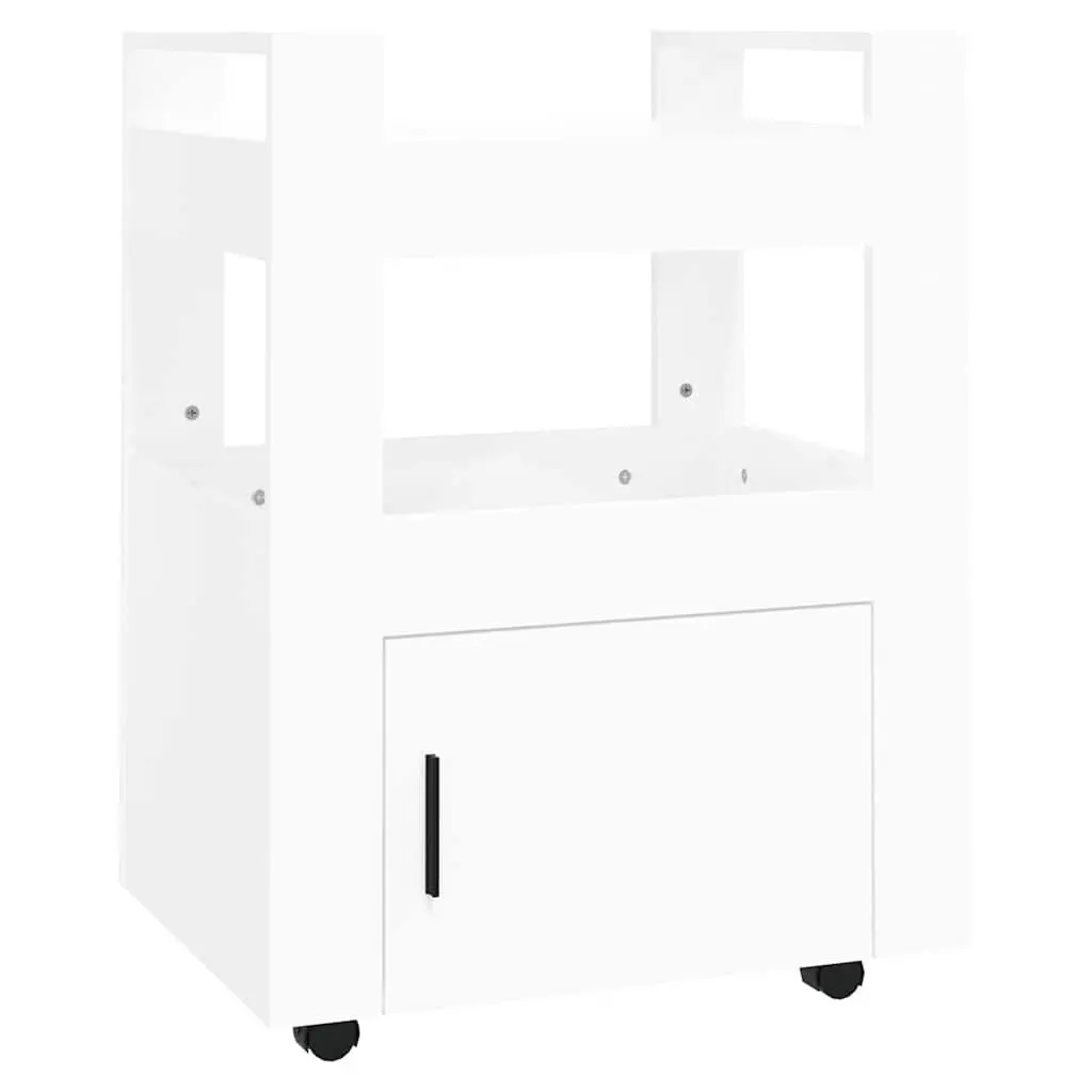 Kitchen Trolley Storage Cart Engineered Wood 60x45x80cm White