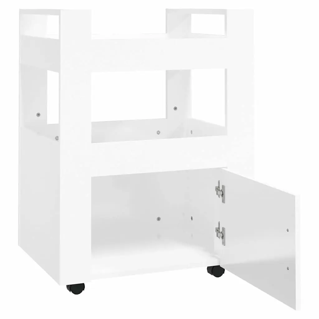Kitchen Trolley Storage Cart Engineered Wood 60x45x80cm White