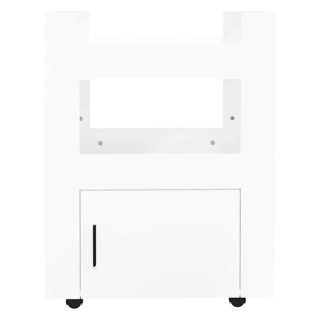 Kitchen Trolley Storage Cart Engineered Wood 60x45x80cm White