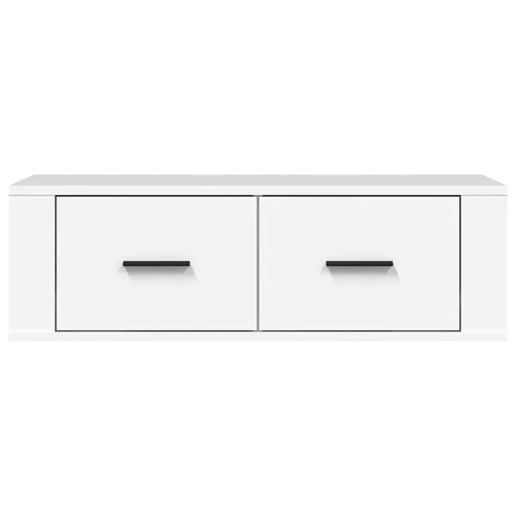 Hanging TV Cabinet Engineered Wood Wall-Mounted Media Storage Unit White 80 x 36 x 25 cm