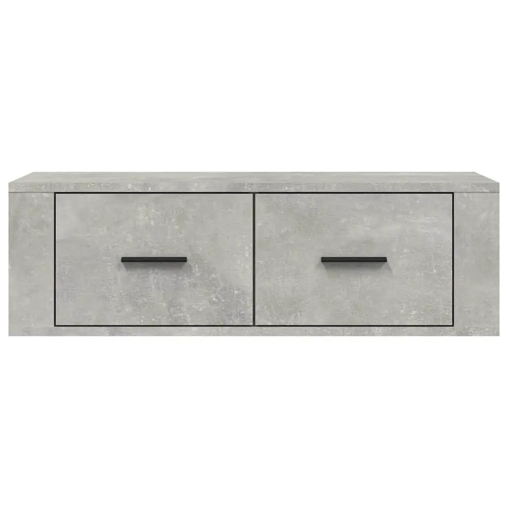 Hanging TV Cabinet Wall-Mounted Media Unit Grey Engineered Wood Storage Drawers