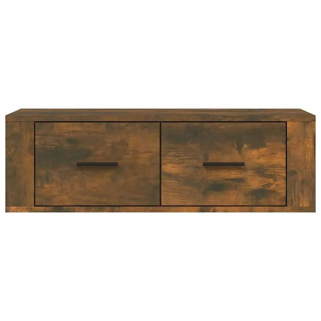 Hanging TV Cabinet Wall-Mounted Media Storage Unit Brown Engineered Wood