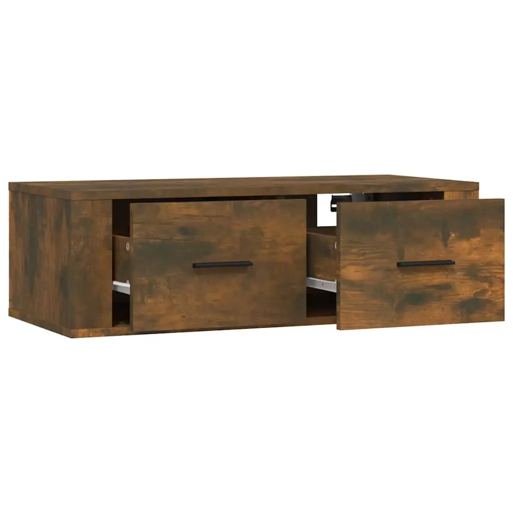 Hanging TV Cabinet Wall-Mounted Media Storage Unit Brown Engineered Wood