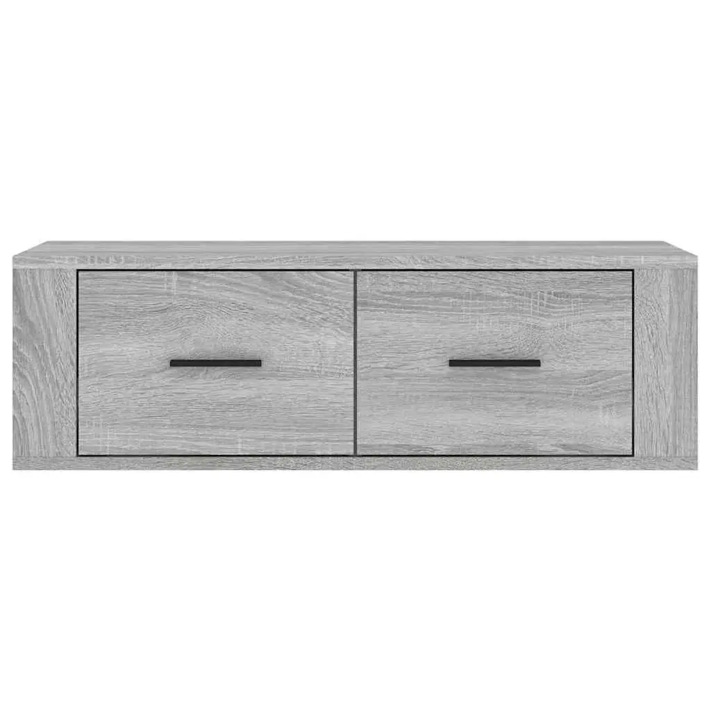 Hanging TV Cabinet Engineered Wood Grey Sonoma Wall-Mounted Media Storage Unit 80 x 36 x 25 cm