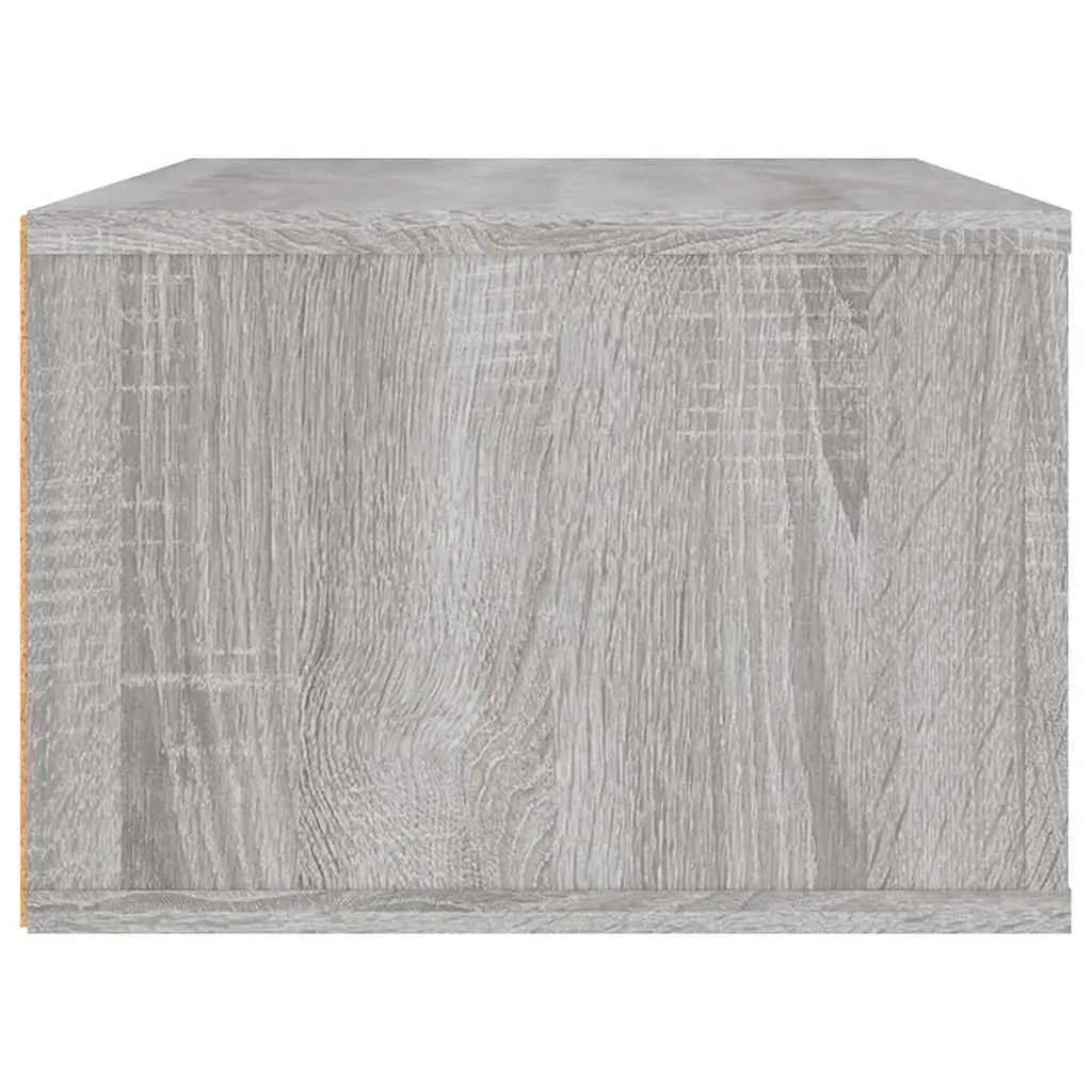 Hanging TV Cabinet Engineered Wood Grey Sonoma Wall-Mounted Media Storage Unit 80 x 36 x 25 cm