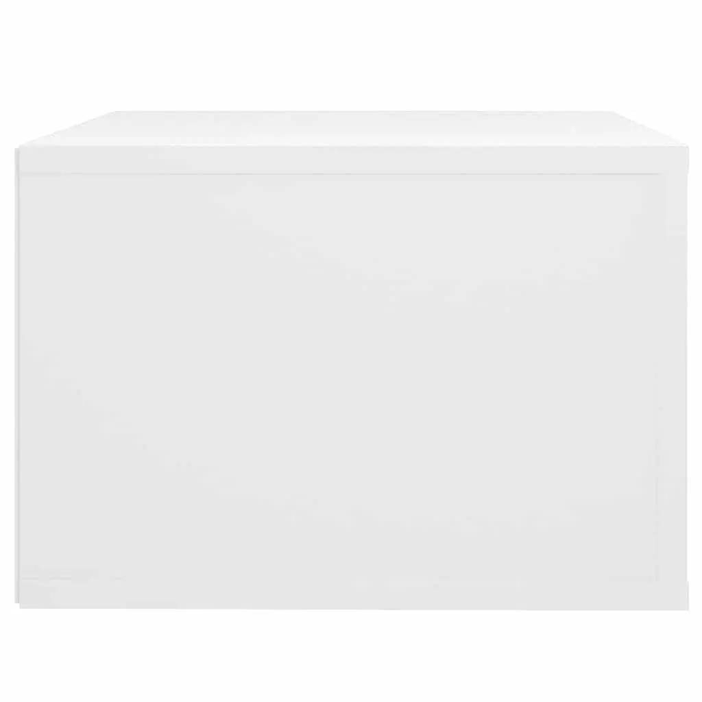 Wall-mounted Bedside Cabinet White Floating Storage Organizer 50x36x25 cm