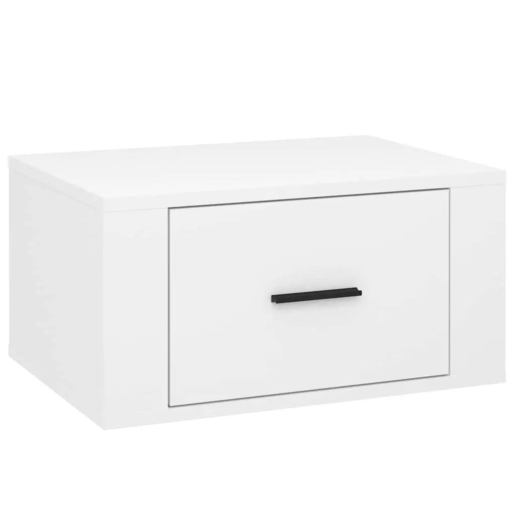 Floating Storage Cabinet Engineered Wood White High Gloss 50x36x25cm Wall-Mounted Organizer for Bedroom Essentials