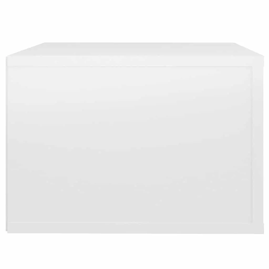 Floating Storage Cabinet Engineered Wood White High Gloss 50x36x25cm Wall-Mounted Organizer for Bedroom Essentials