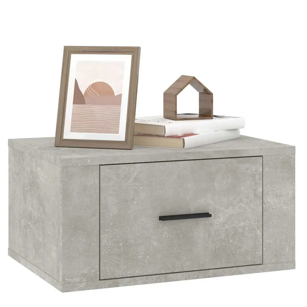 Wall-Mounted Bedside Cabinets Engineered Wood Grey 50x36x25 cm Pair