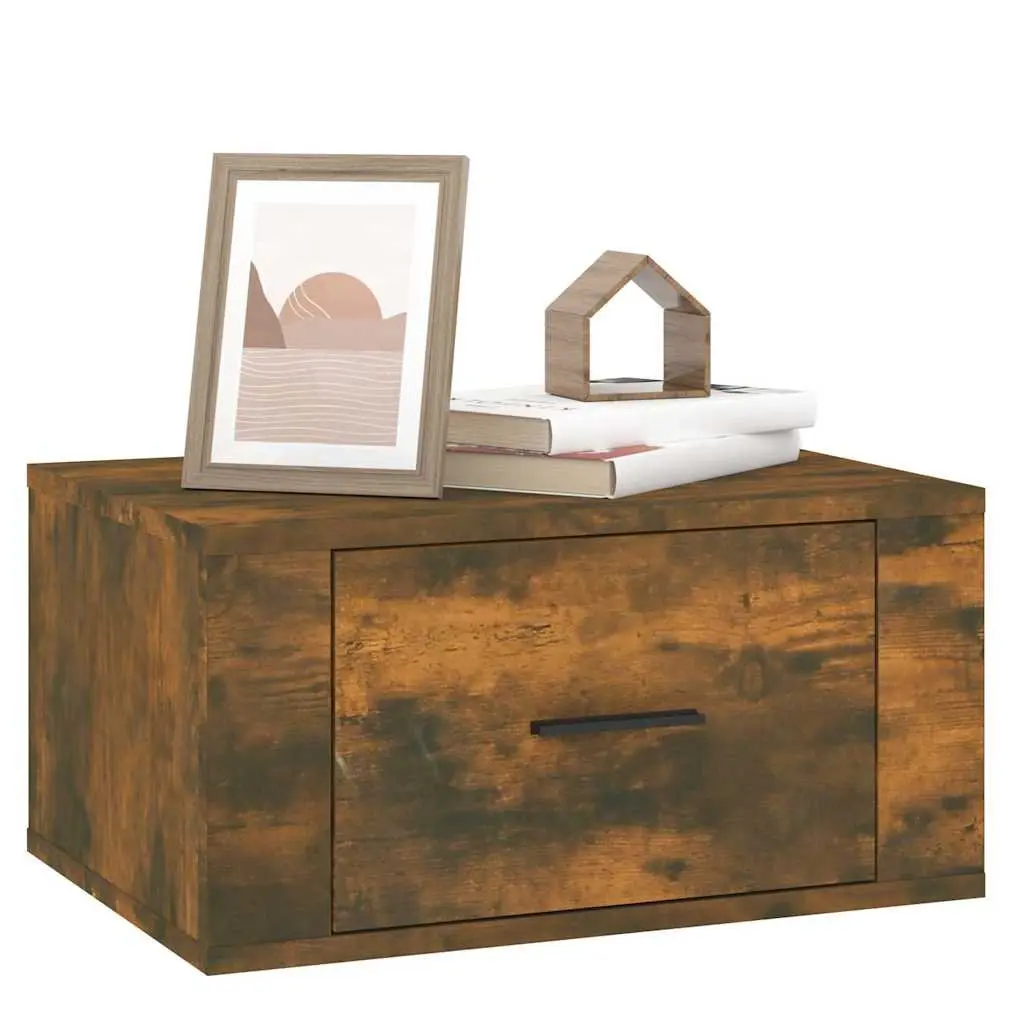Wall-mounted Bedside Cabinets Engineered Wood 50x36x25 cm Smoked Oak 2 pcs