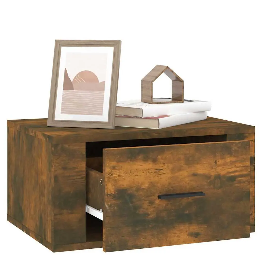 Wall-mounted Bedside Cabinets Engineered Wood 50x36x25 cm Smoked Oak 2 pcs