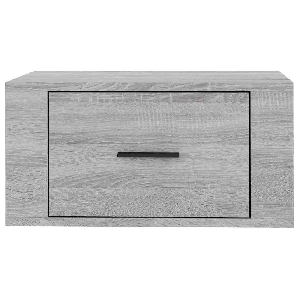 Wall-mounted Bedside Cabinets Engineered Wood 50 x 36 x 25 cm Grey Sonoma 2 Piece
