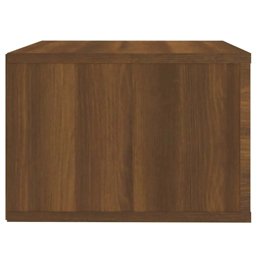 Floating Storage Cabinets Set of 2 Bedside Wall-mounted Engineered Wood 50x36x25cm Brown Oak