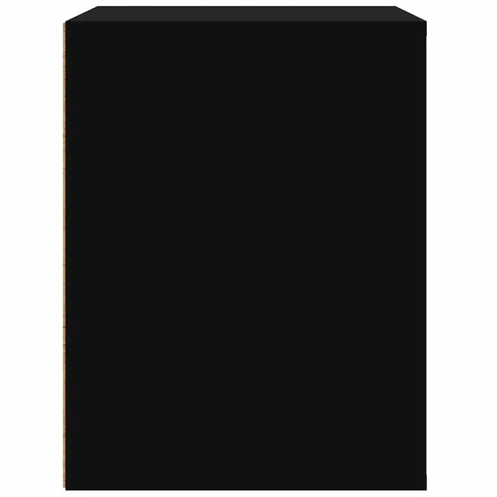 Wall-mounted Bedside Cabinet Black Storage Floating Bedroom Furniture 50x36x47cm