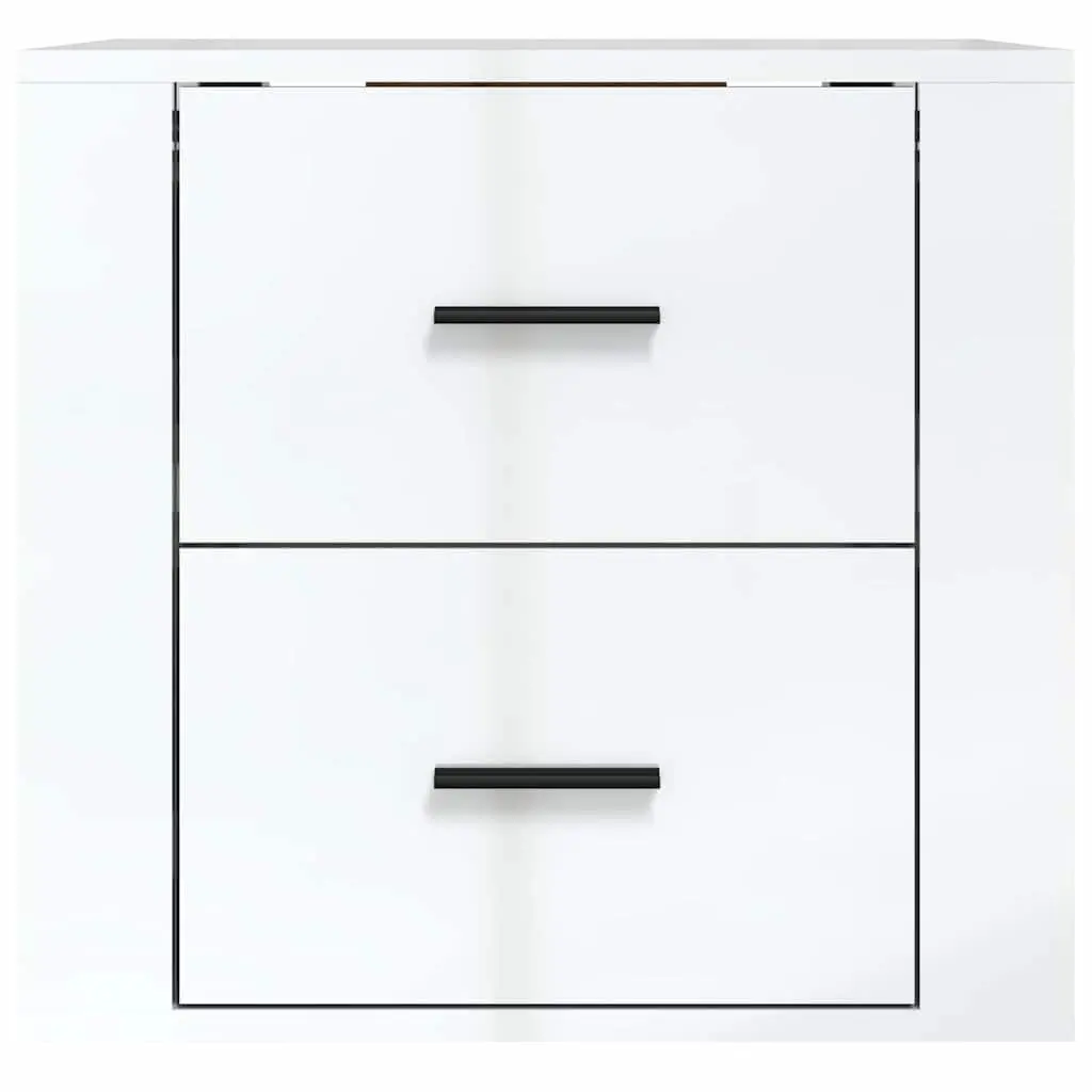 Floating Bedside Cabinet White Engineered Wood 50x36x47cm Wall-Mounted Storage Organiser
