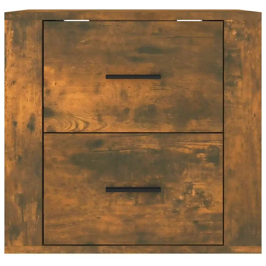 Floating Bedside Cabinet Storage Organizer Engineered Wood Brown 50W x 36D x 47H cm