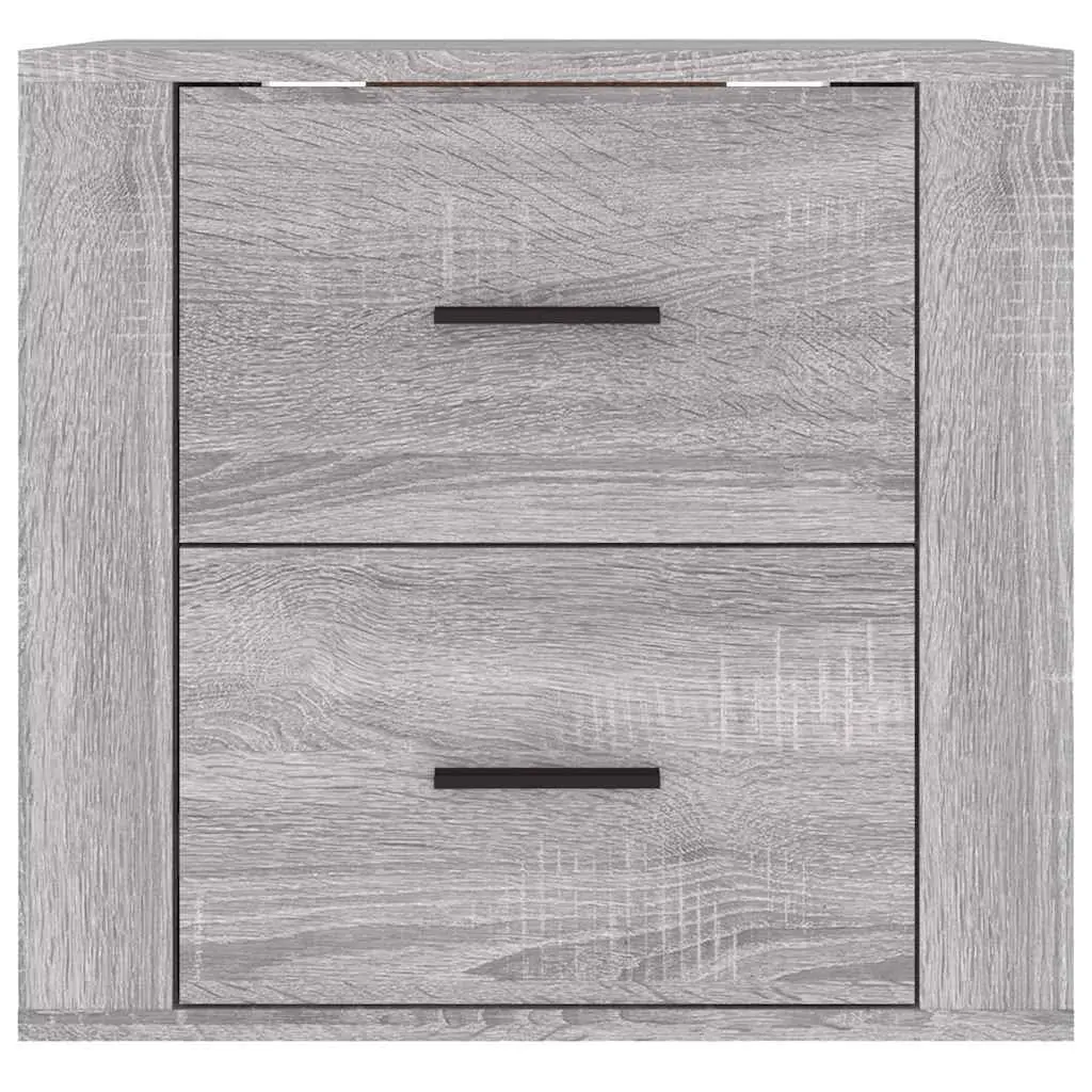 Wall-mounted Bedside Cabinet Grey Sonoma Storage Floating Organiser 50x36x47cm