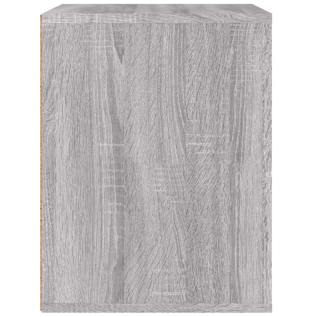 Wall-mounted Bedside Cabinet Grey Sonoma Storage Floating Organiser 50x36x47cm