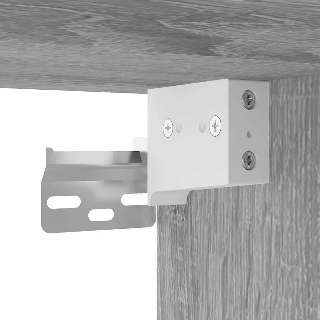 Wall-mounted Bedside Cabinet Grey Sonoma Storage Floating Organiser 50x36x47cm