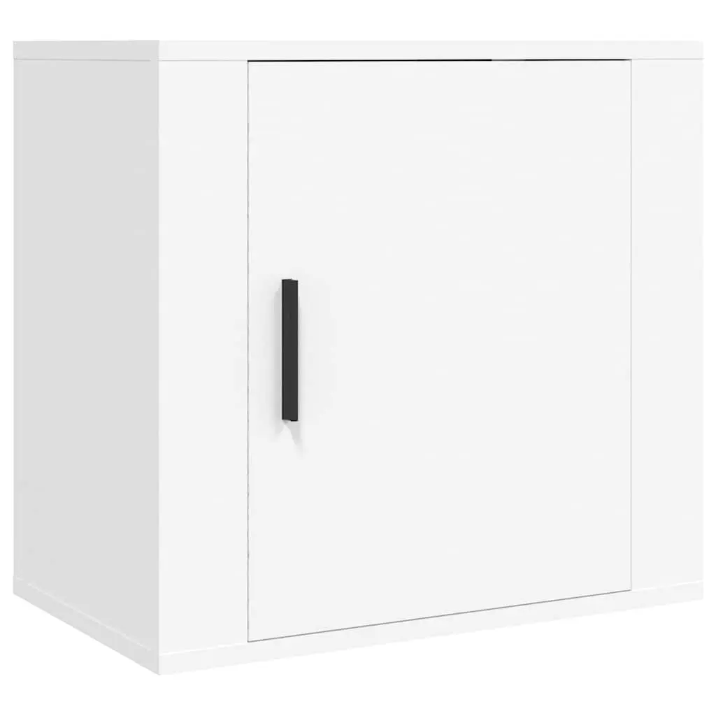 Wall-mounted Bedside Cabinet Engineered Wood 50 x 30 x 47 cm White 2 Piece