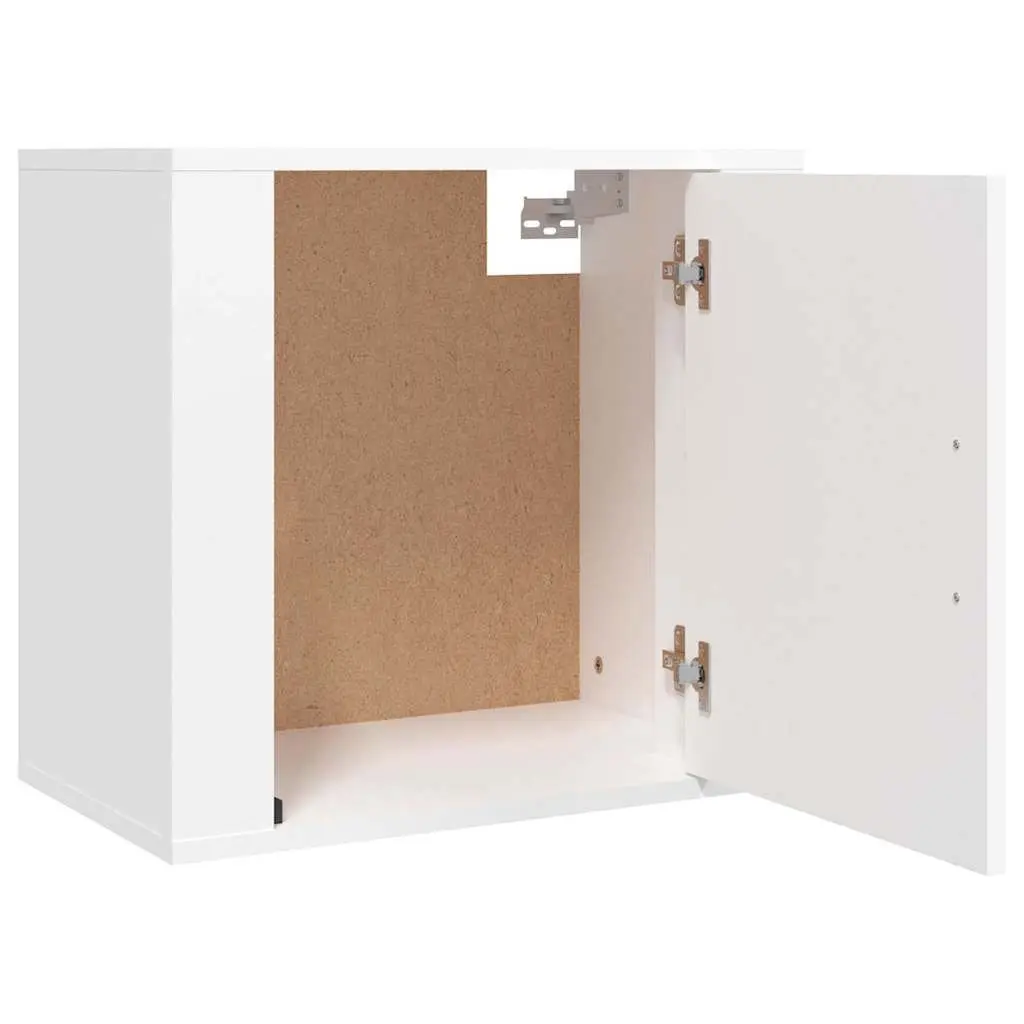 Wall-mounted Bedside Cabinet Engineered Wood 50 x 30 x 47 cm White 2 Piece