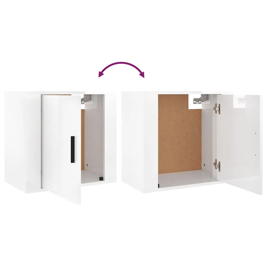 Floating Storage Organiser Bedside Cabinet Engineered Wood 50cm White High Gloss Wall Mounted