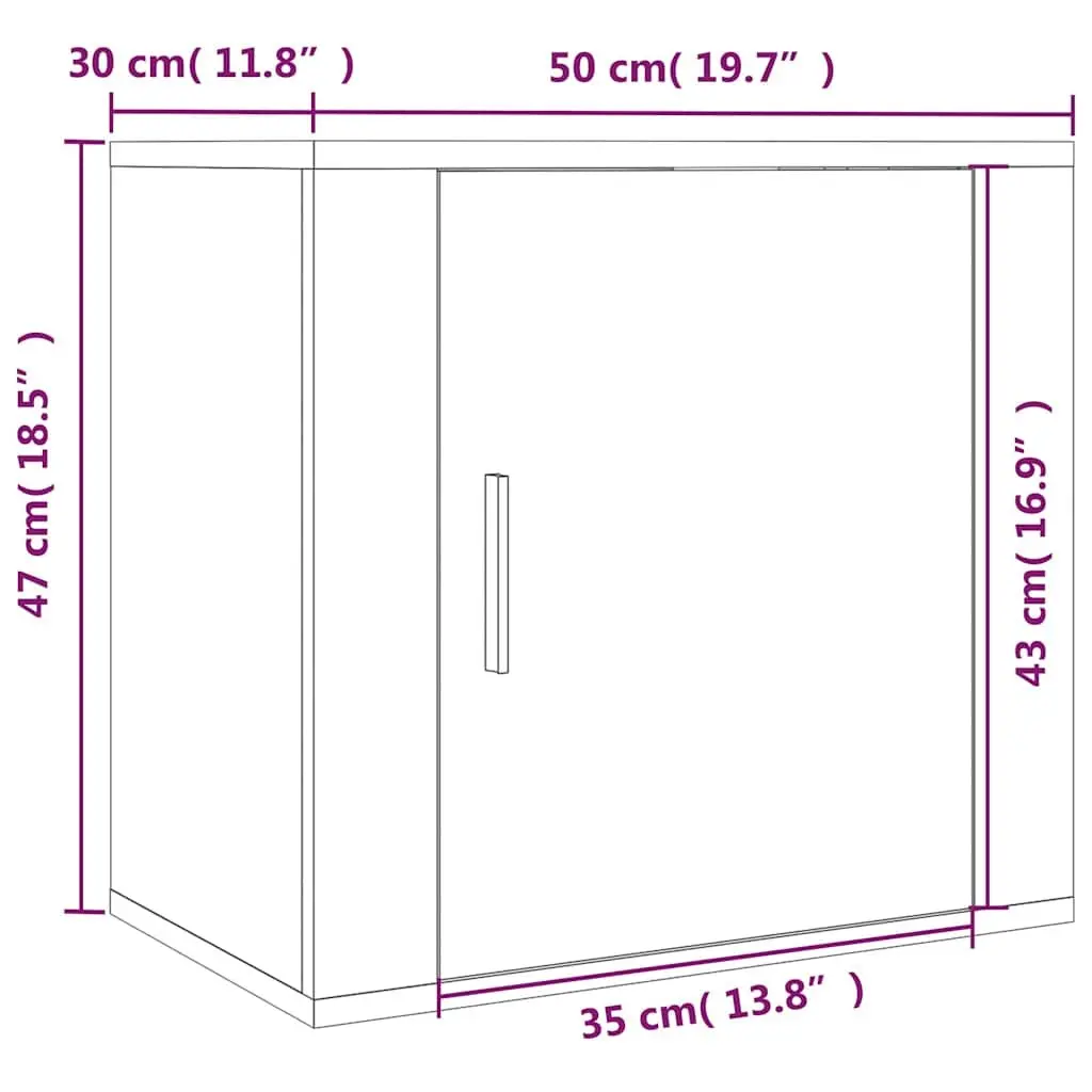 Floating Storage Organiser Bedside Cabinet Engineered Wood 50cm White High Gloss Wall Mounted