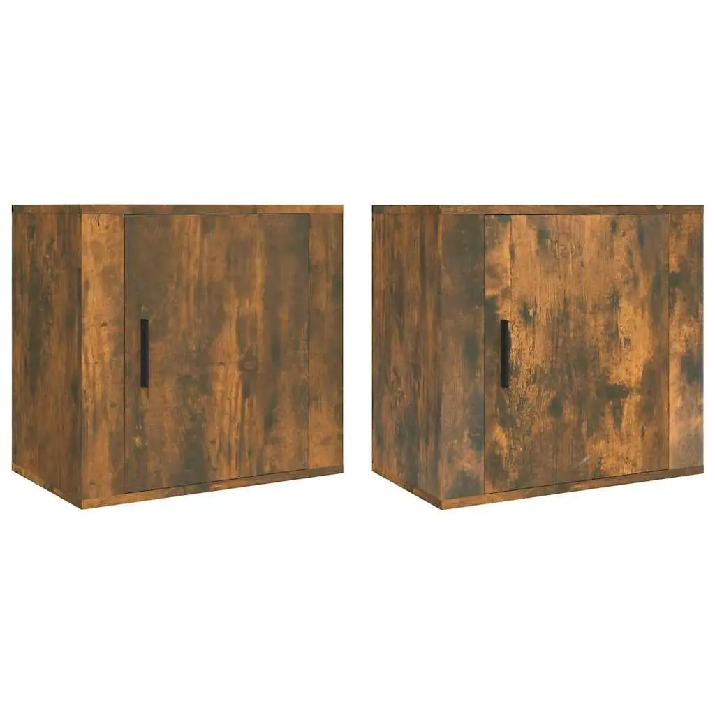 Wall-mounted Bedside Cabinets 2 pcs Brown Floating Bedroom Storage Units