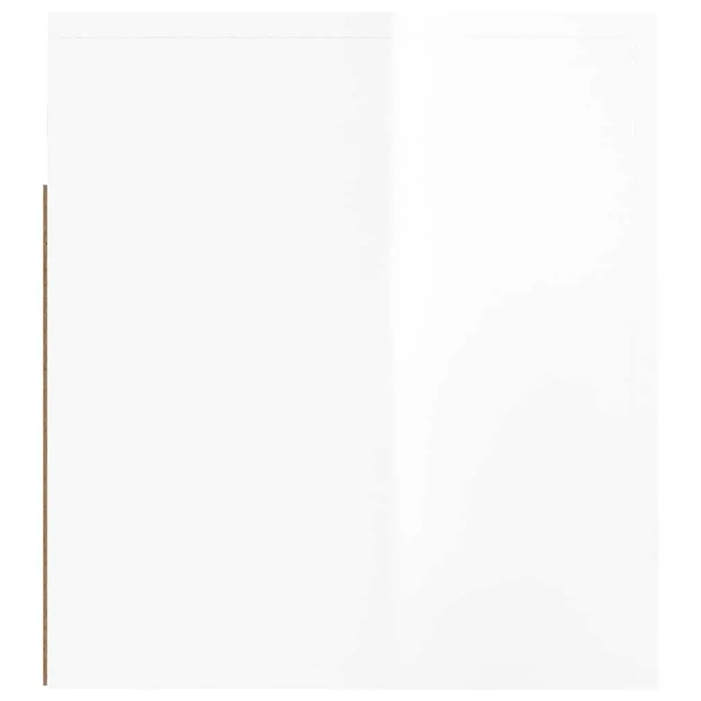 Floating Storage Organiser Bedside Cabinets White High Gloss 50x36x40cm 2 Piece Wall-mounted Furniture