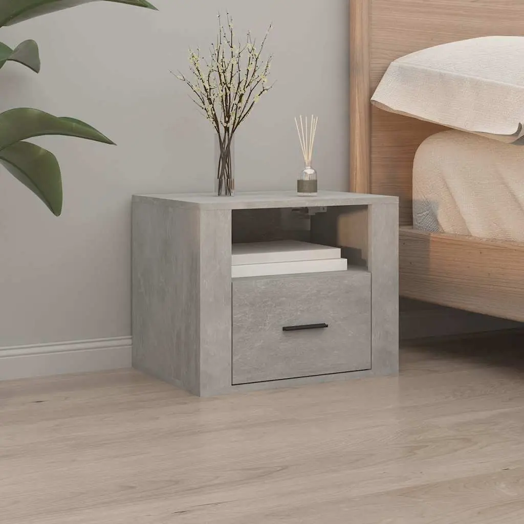 Wall-mounted Cabinets Floating Storage Grey Engineered Wood Set of 2 50x36x40cm