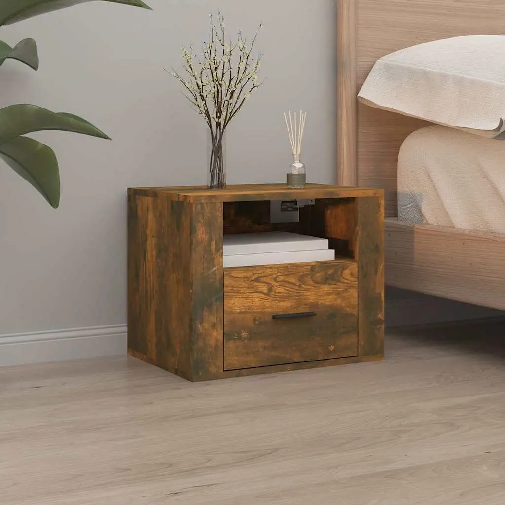 Wall Mounted Cabinets Floating Storage Organizer Brown Engineered Wood 50cm x 36cm x 40cm 2 Piece Set
