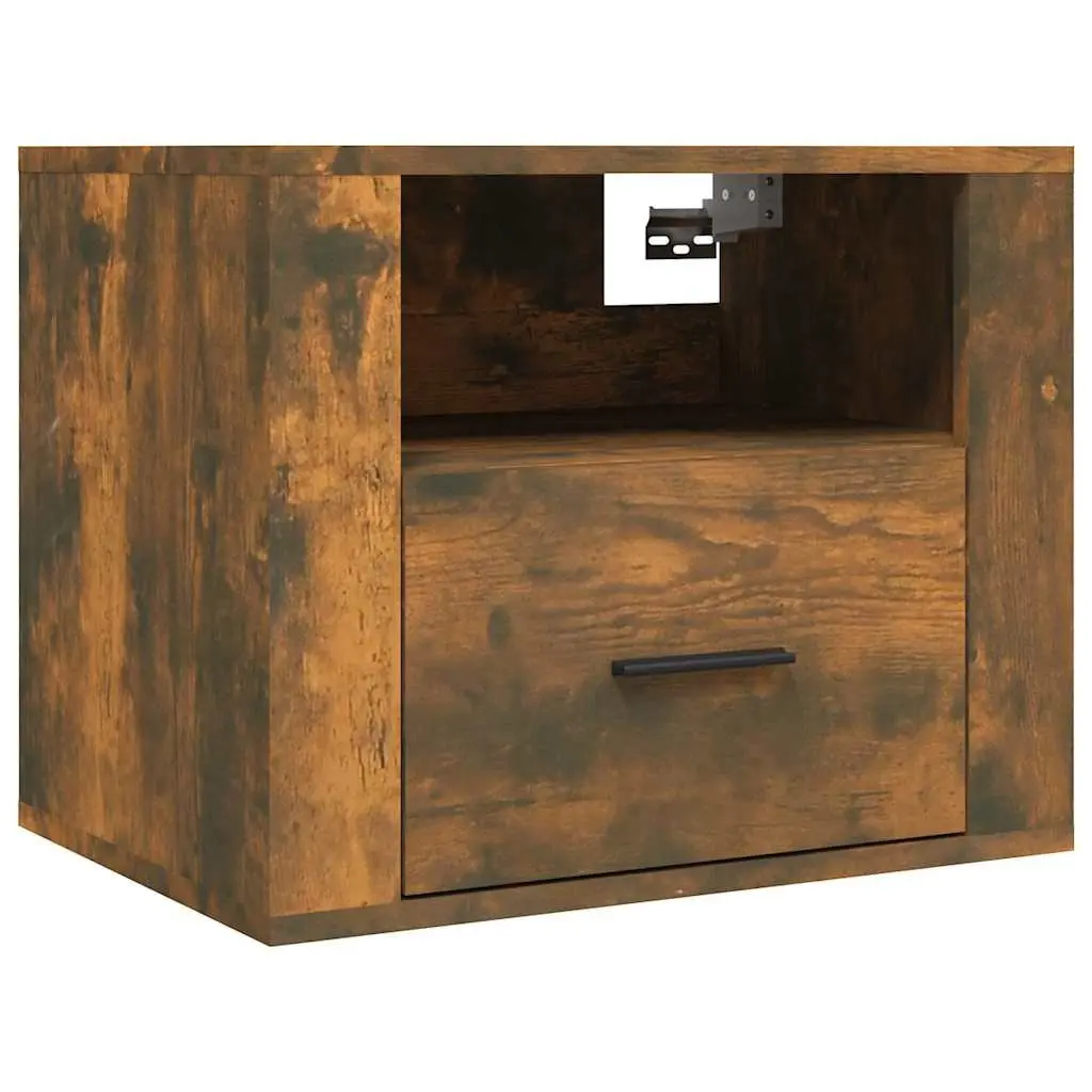 Wall Mounted Cabinets Floating Storage Organizer Brown Engineered Wood 50cm x 36cm x 40cm 2 Piece Set