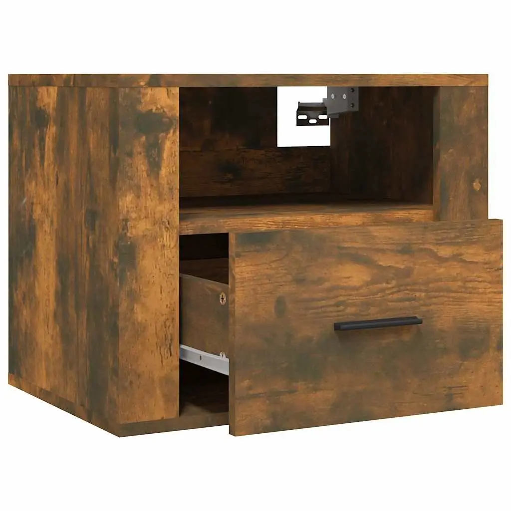 Wall Mounted Cabinets Floating Storage Organizer Brown Engineered Wood 50cm x 36cm x 40cm 2 Piece Set