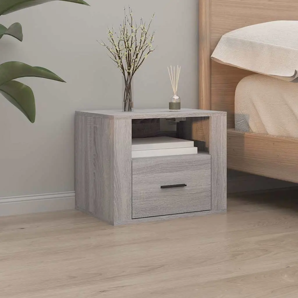Wall-mounted Bedside Cabinets 2 pcs Grey Sonoma Floating Storage Organiser