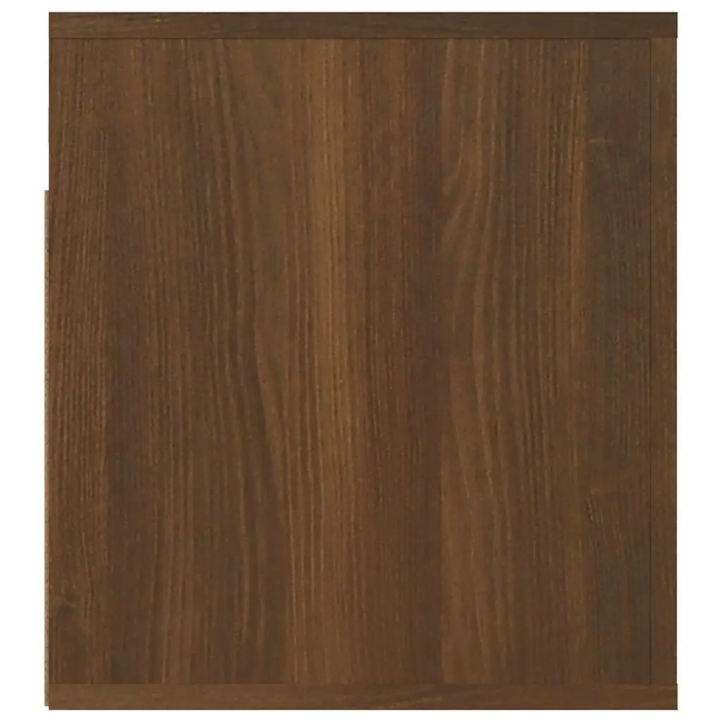 Brown Floating Storage Organizer Wall-mounted Bedside Cabinets Set of 2 Engineered Wood 50x36x40cm