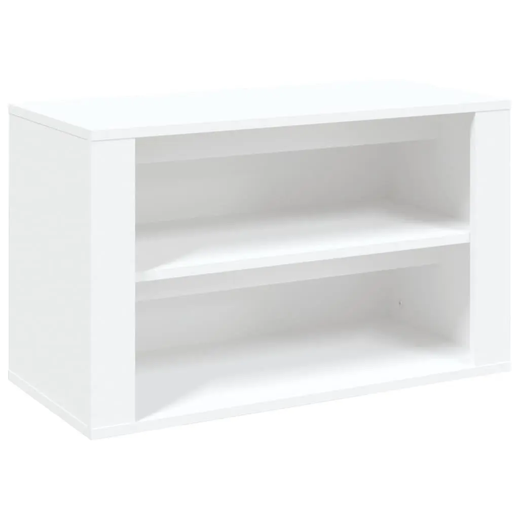 Shoe Storage Cabinet Engineered Wood 75x35x45cm White with 2 Compartments