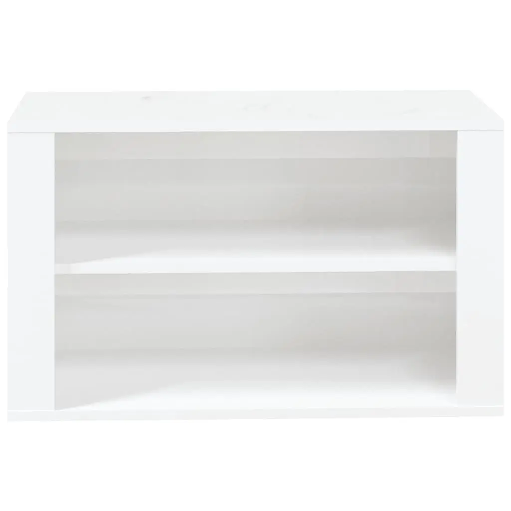 Shoe Rack Engineered Wood 2 Compartment Storage Organiser Cabinet White High Gloss