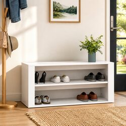 Functional White Shoe Rack for Home Use 100x35x45 cm