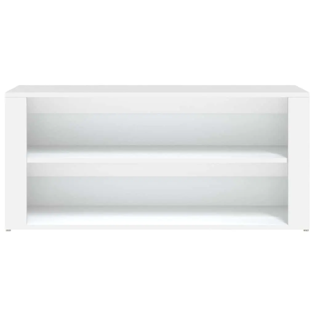 Shoe Rack Engineered Wood 100x35x45 cm White 2 Compartments