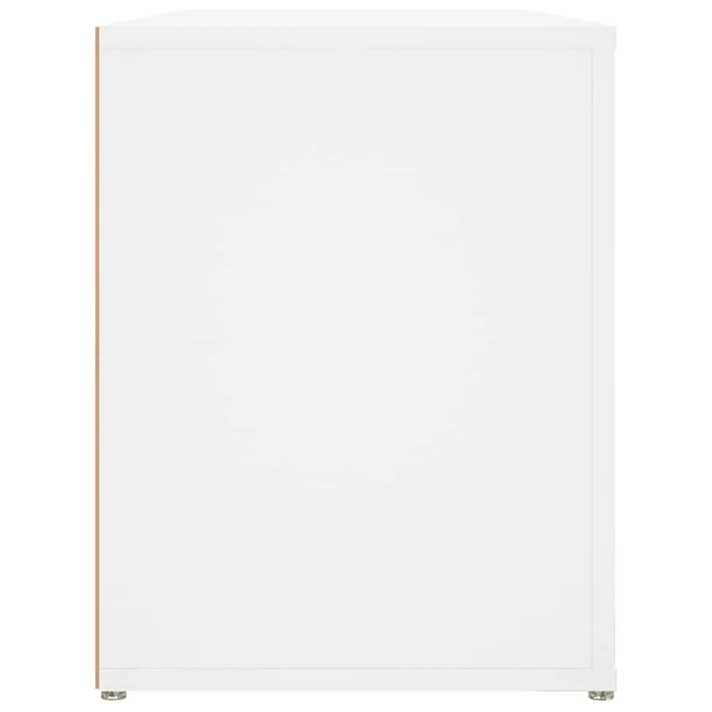 Shoe Rack Engineered Wood 100x35x45 cm White 2 Compartments