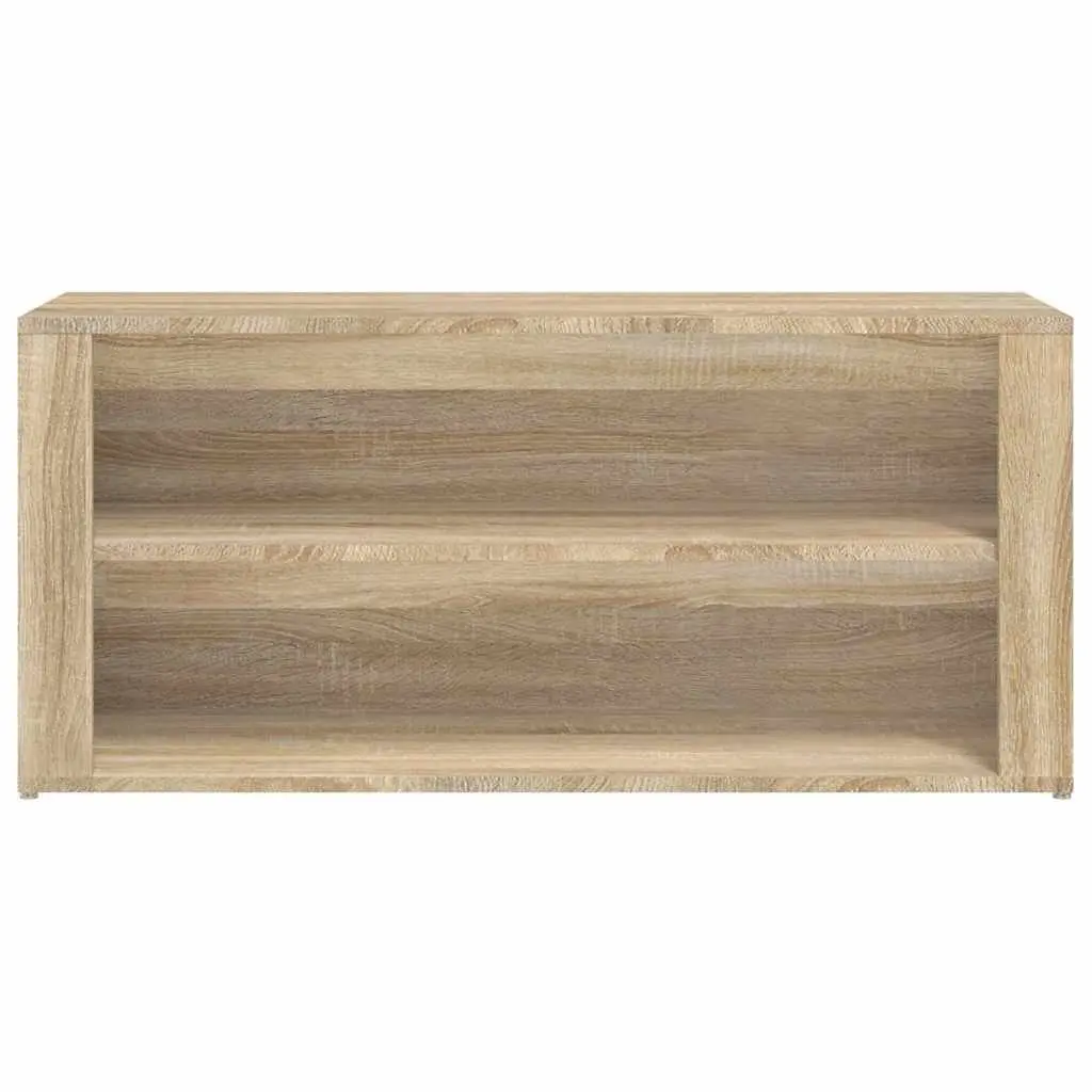 Shoe Rack Brown Engineered Wood 2 Compartments Storage Organiser Cupboard