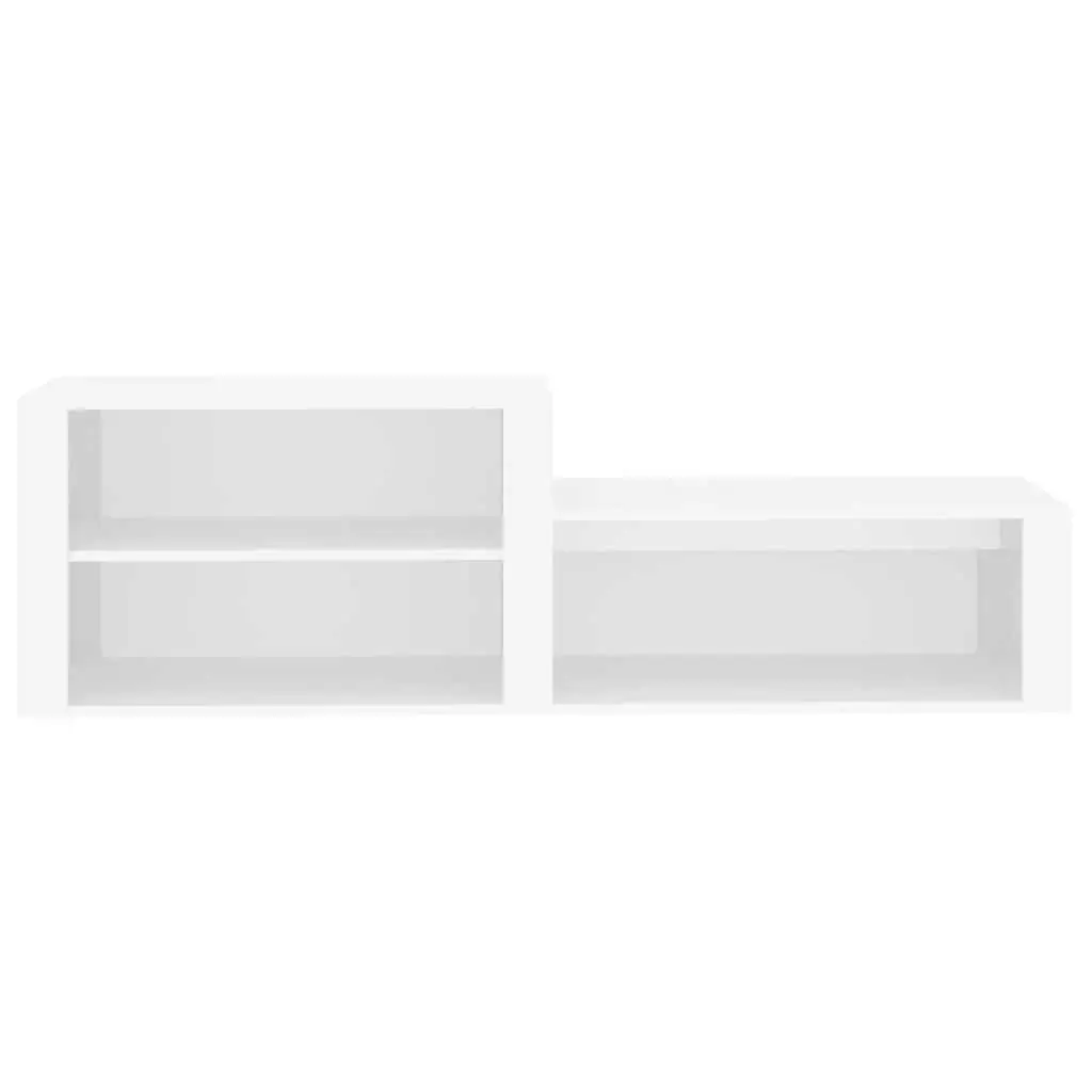 Shoe Storage Cabinet Engineered Wood White 150x35x45 cm Hall Entryway Organiser with Multiple Compartments and Flat Top Surface